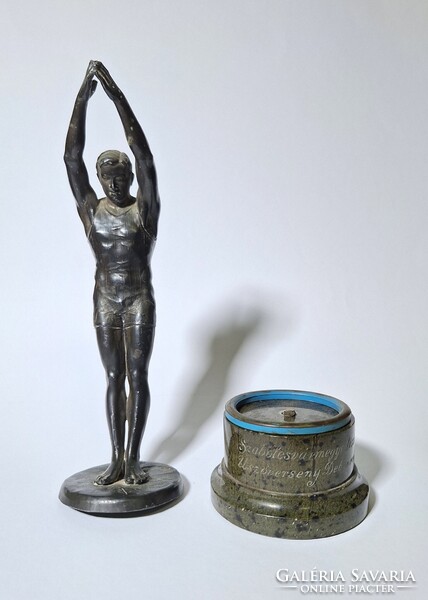 1 FT-RÓL! Debreceni úszóverseny díj, egyedi szobor az 1920-as évekből! sporttörténeti ritkaság
