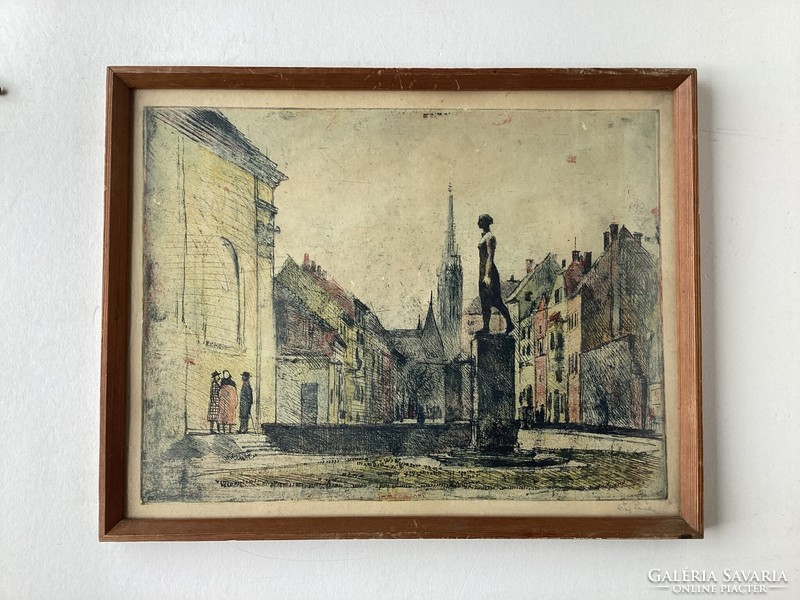 Ősz Dénes ( 1915 - 1980 ) - Városkép .