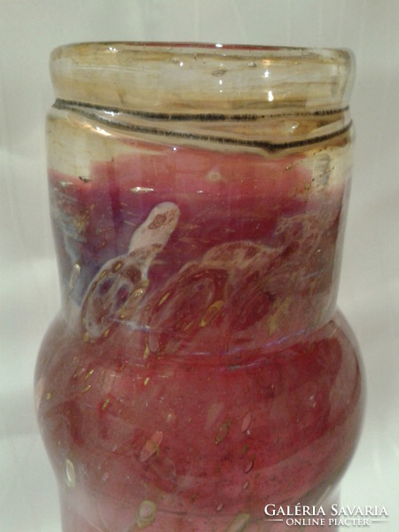 Erwin Eisch  Pfauenauge Collection Cranberry Art üveg váza 24.5 cm