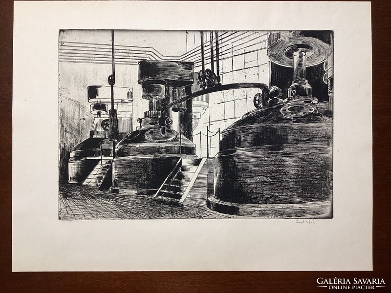 PVC polimerizálás ( szocreál rézkarc ) .