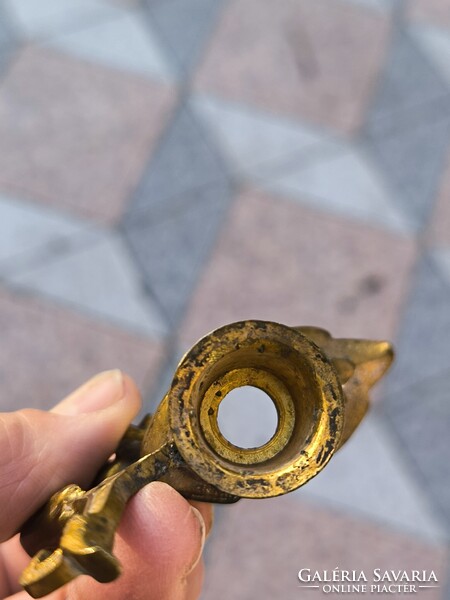 Antik bronz kancsó kiöntő felső része angyalka tűzarany alkatrész, Zsolnay, üveg , porcelán vàza