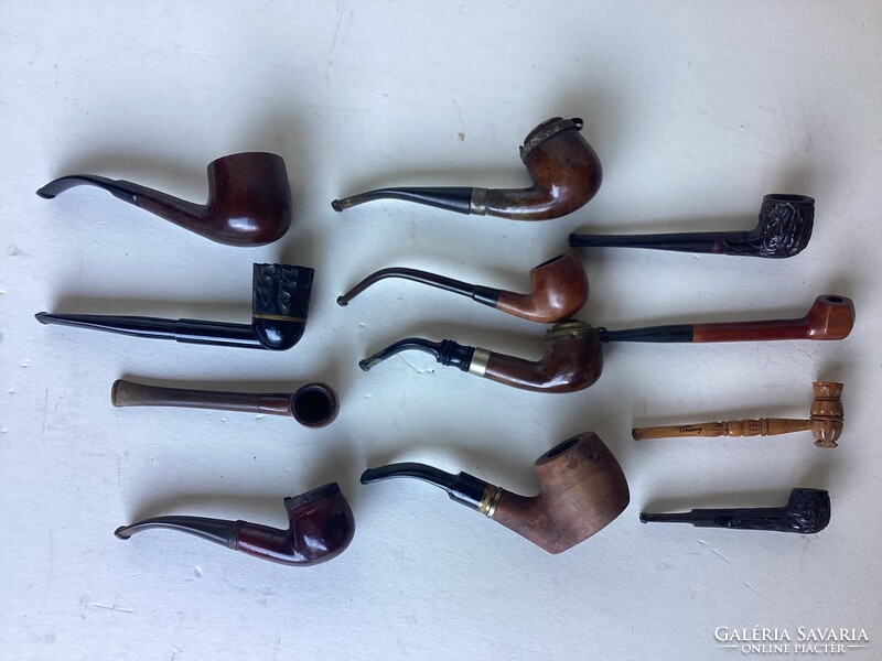 Használt pipa , szipka gyűjtemény , 12 darab .