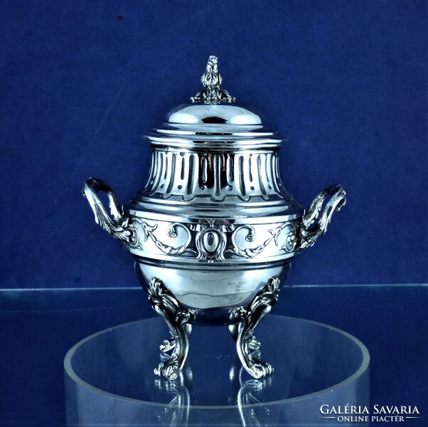 CSODÁS, ANTIK EZÜST CUKORTARTÓ, FRANCIAORSZÁG, CA. 1840!!!