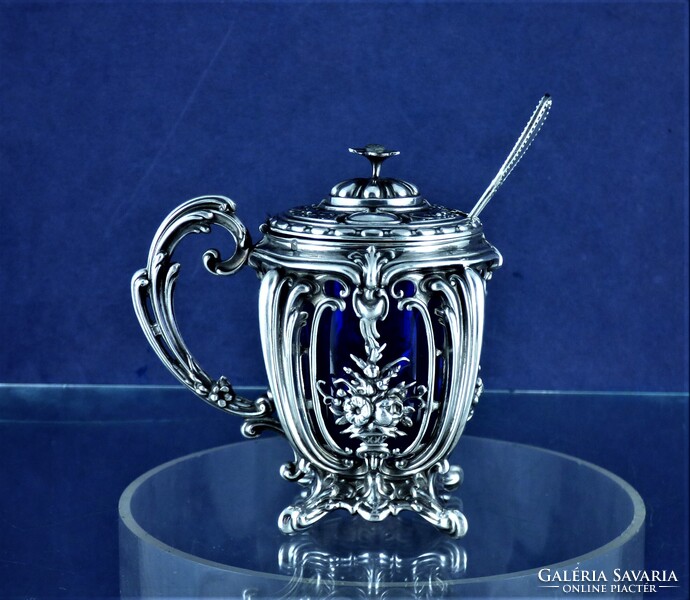 GYÖNYÖRŰ, ANTIK EZÜST KAVIÁRTARTÓ, PÁRIZS, CA. 1840!!!