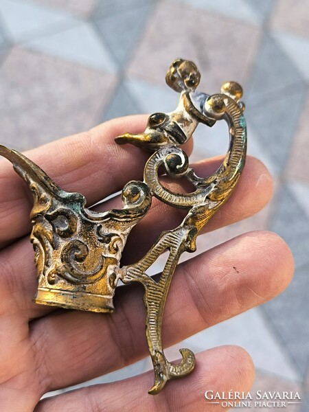 Antik bronz kancsó kiöntő felső része angyalka tűzarany alkatrész, Zsolnay, üveg , porcelán vàza