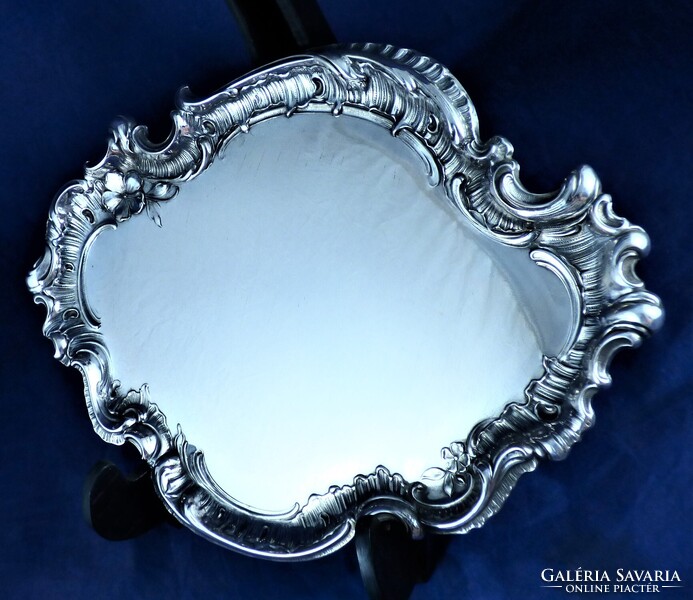 CSODÁLATOS, ANTIK EZÜST KÍNÁLÓ TÁLCA, BERLIN, CA. 1890!!!