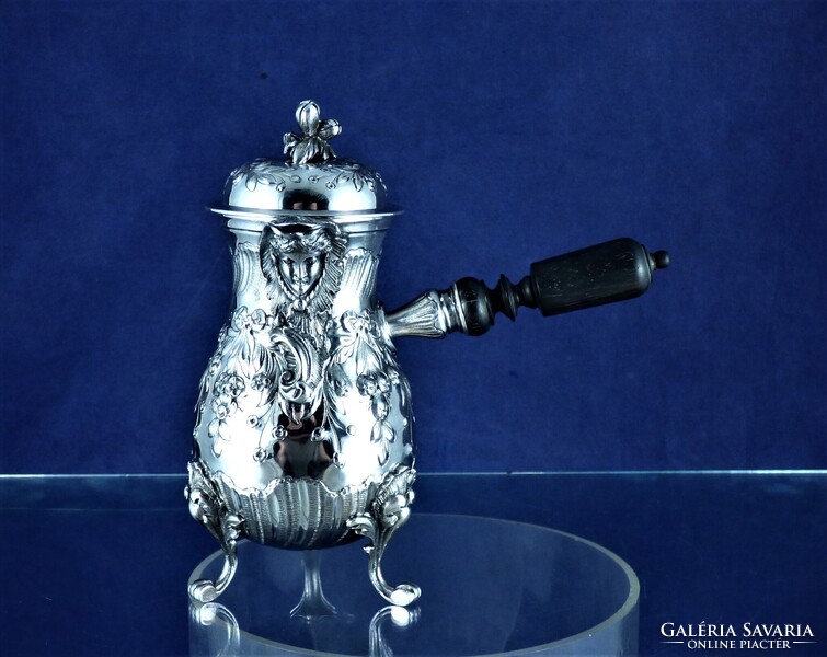 PAZAR, ANTIK EZÜST CSOKOLÁDÉ KIÖNTŐ, FRANCIAORSZÁG, CA. 1800!