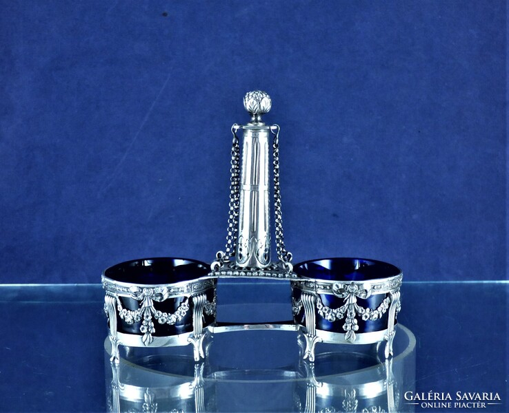 POMPÁS, ANTIK EZÜST FŰSZERTARTÓ, PÁRIZS, CA. 1840!!!