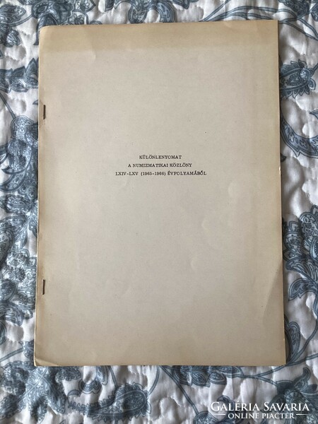 Numizmatikai Közlöny .( Különlenyomat ) .