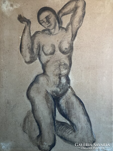 SCHÖNBERGER ARMAND ( 1885 - 1974 ) - Térdeplő női akt .