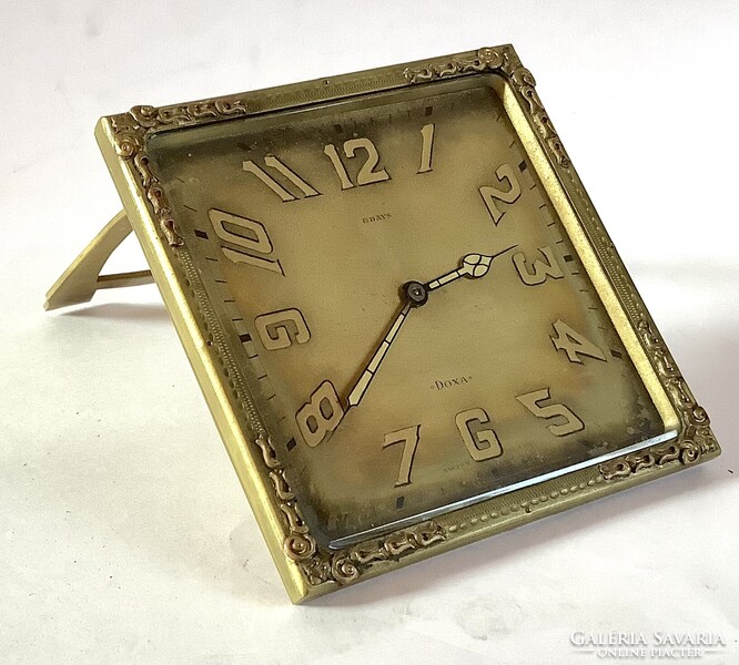 Doxa asztali óra - art deco az 1930-as évekből - aranyozott fém házban. Gyűjtésre vagy javításra