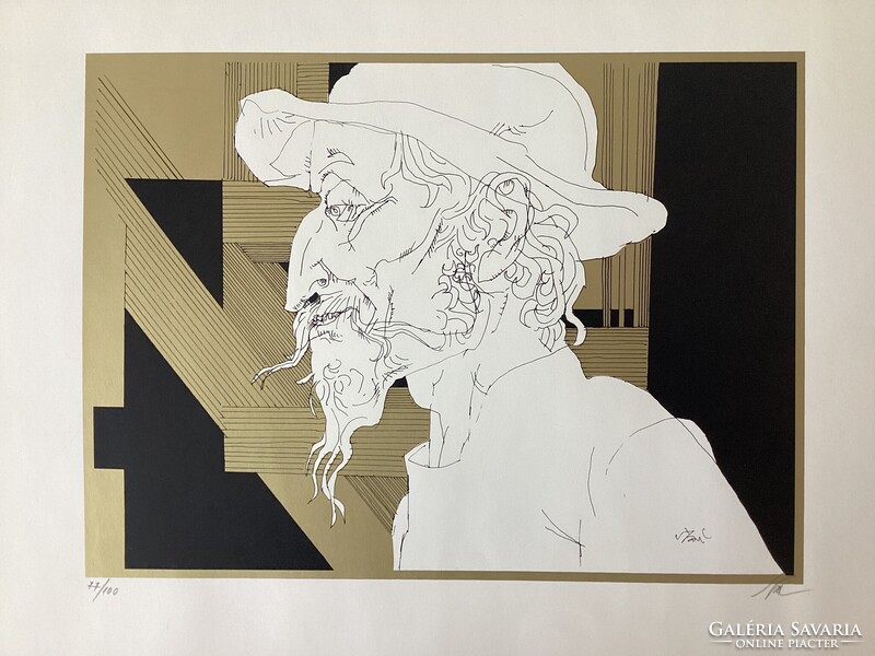 Szász Endre ( 1926-2003 ) , sorszámozott szitanyomata .