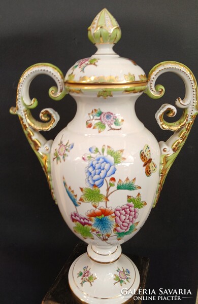 GYÖNYÖRŰ HERENDI ANTIK AMFORA VÁZA