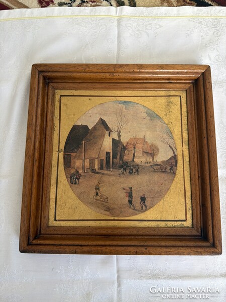 Régi kép fellelt állapotában, látványos darab.