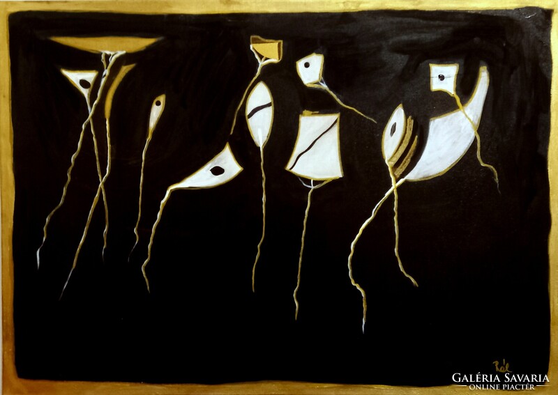 Szárnyaló fantázia 50x70 cm méretű vászonkép,bevezető ajándék áron. Pál Géza Artame díjas művész.