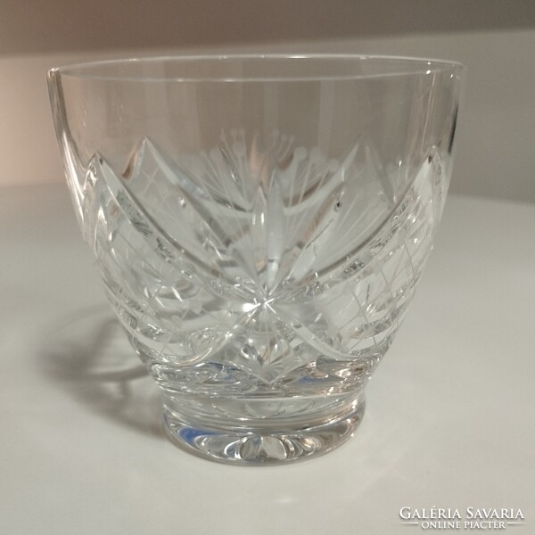 Ajka Kristály kézzel csiszolt ólomkristály vizespohár / whisky-s pohár készlet (4 db)
