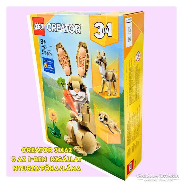 LEGO 3 az 1-ben Kisállat - NYUSZI/FÓKA/LÁMA - Creator 31162