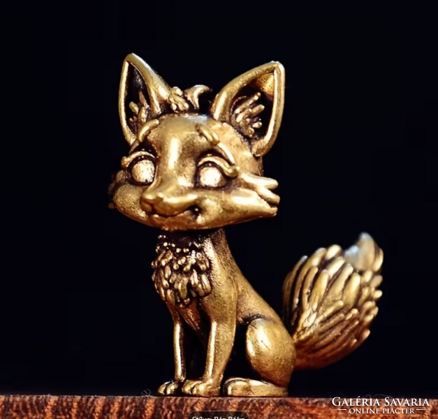 Vuk, Öntött tömör réz kis róka figura
