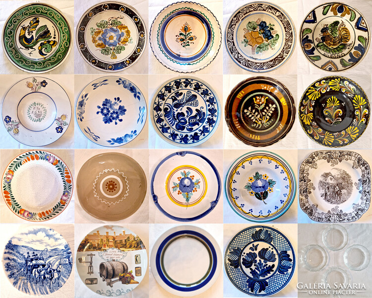 Herendi zöld virág mintás porcelán tálca, szendvics tálca, desszert tálca (2x49,5x17,5) (121.)