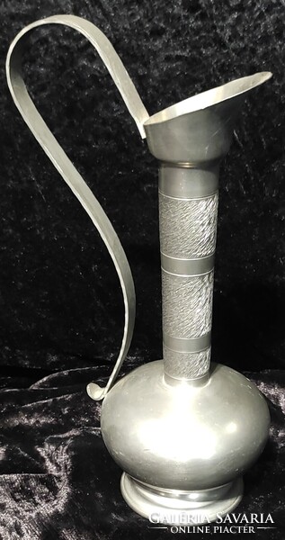 Jelzett díszes ón kiöntő kancsó zinn 95% régiség