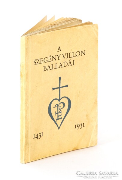 Aláírt Sorszámozott Szabó Lőrínc - A szegény Villon tíz balladája Bisztrai Farkas Ferenc kiadványa !