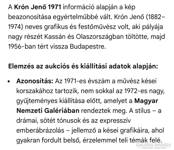 Krón Jenő: Expresszív portré! Szén! Tus!