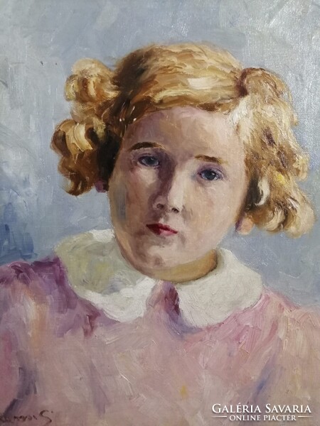 CSÁVOSI SÁNDOR /1885-1954/ VAJDASÁGI MAGYAR FESTŐMŰVÉSZ - KISLÁNY PORTRÉ