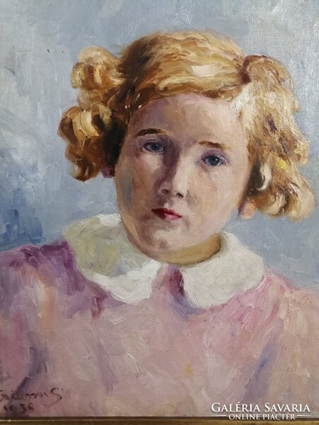 CSÁVOSI SÁNDOR /1885-1954/ VAJDASÁGI MAGYAR FESTŐMŰVÉSZ - KISLÁNY PORTRÉ