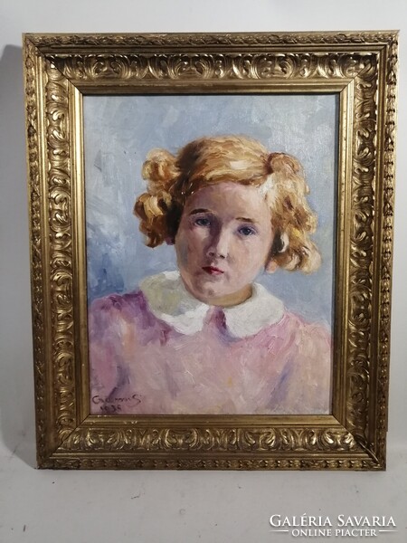 CSÁVOSI SÁNDOR /1885-1954/ VAJDASÁGI MAGYAR FESTŐMŰVÉSZ - KISLÁNY PORTRÉ