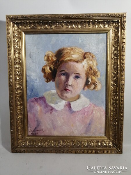 CSÁVOSI SÁNDOR /1885-1954/ VAJDASÁGI MAGYAR FESTŐMŰVÉSZ - KISLÁNY PORTRÉ