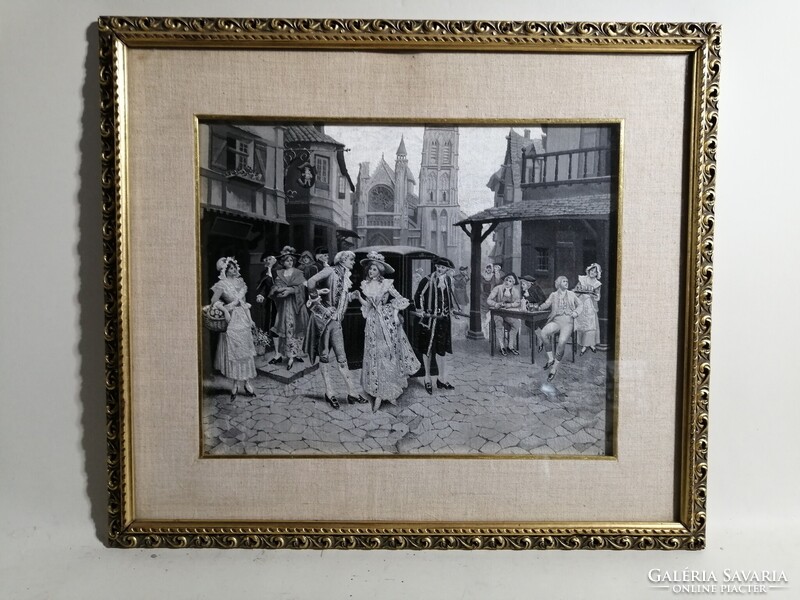 ANTIK SZŐTT SELYEMKÁRPIT - ALONSO PEREZ után NEYRET FRERES SZÖVŐMŰHELYÉBEN KÉSZÜLT