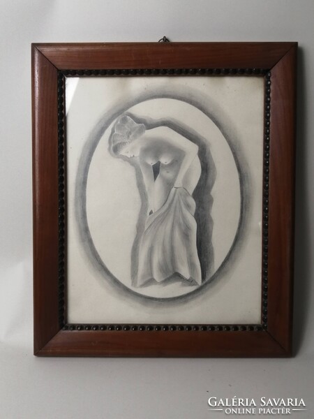 ART DECO NŐI AKT VARGA JÓZSEF JELZÉSSEL