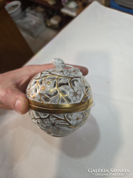 Herendi porcelán áttört bonbonier