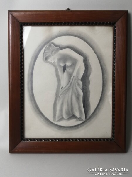 ART DECO NŐI AKT VARGA JÓZSEF JELZÉSSEL