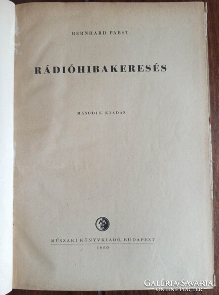 BERNHARD PABST - RÁDIÓHIBA KERESÉS, Budapest 1960
