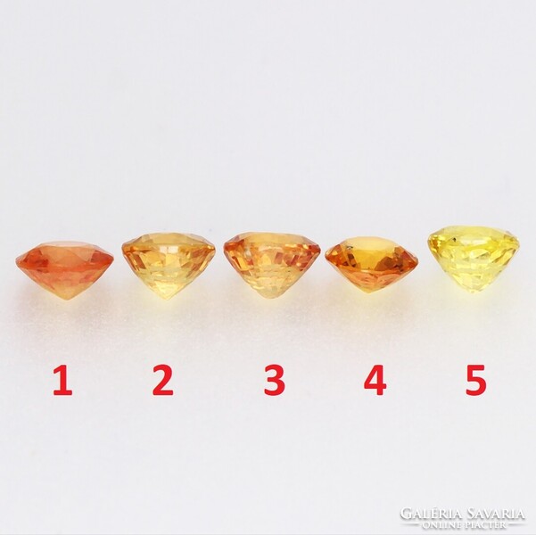 (4) 0.26ct 4mm Kezeletlen Narancs Zafír, Csodálatosan Gyönyörű Drágakő