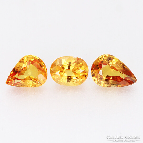 1ct VS 5.4-4.4mm Kezeletlen Narancs Zafír Szett, Csodálatosan Ragyogó Ékkövek