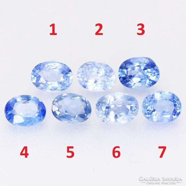(7) 0.17ct VS 3.6x2.9mm Természetes Kék Ceylon Zafír, Elképesztően Ragyogó Drágakő