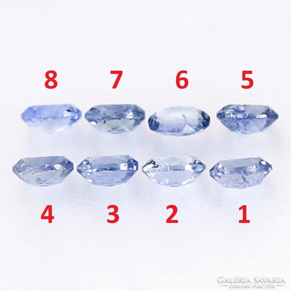 1.78ct 8db ~4x3mm Természetes Búzavirág Kék Ceylon Zafír, Káprázatosan Ragyogó Drágakövek