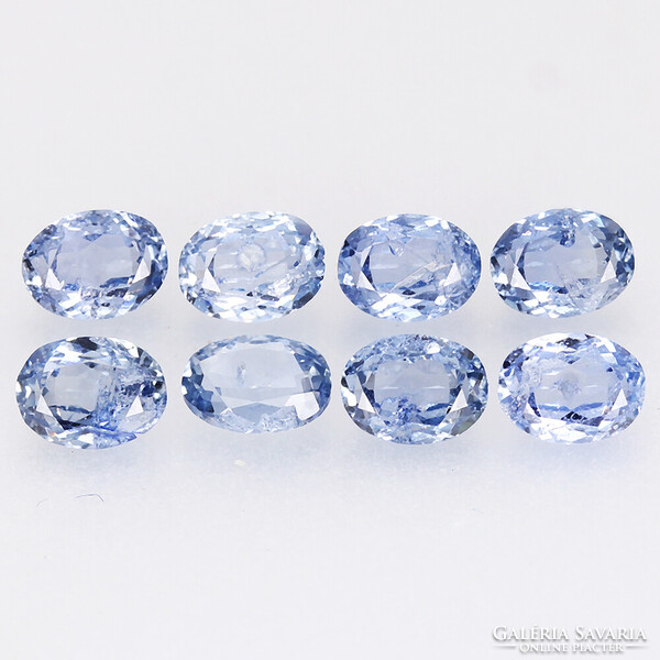 1.78ct 8db ~4x3mm Természetes Búzavirág Kék Ceylon Zafír, Káprázatosan Ragyogó Drágakövek
