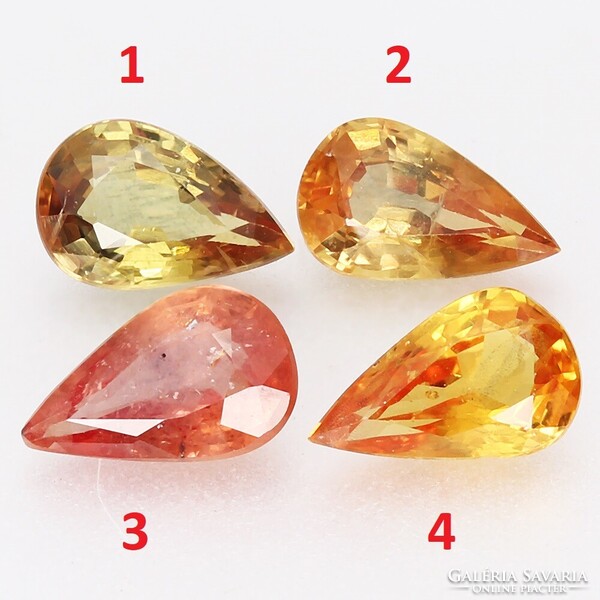 (2) 0.33ct 5.9x3.6mm Kezeletlen Narancs(sárga) Zafír, Csodálatosan Gyönyörű Drágakő