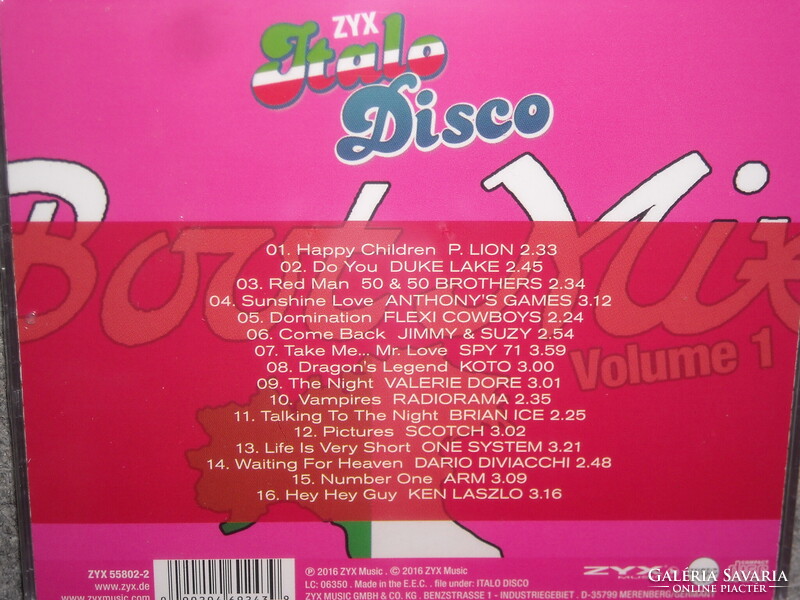 ZYX ITALO DISCO BOOT MIX VOLUME 1 CD ÚJ gyári bontatlan