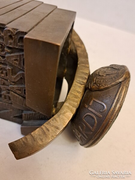 Merkúr bronz szobor Hungexpo vásárdíj, 84. őszi BNV 1986 Csíkszentmihályi Róbert (1940-2021)