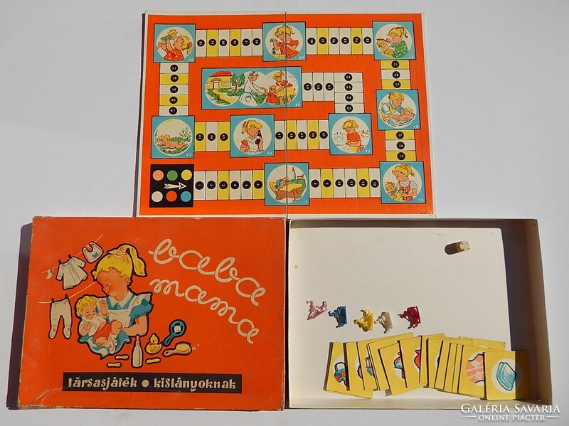 Retro társasjáték-kislányoknak .Baba - Mama