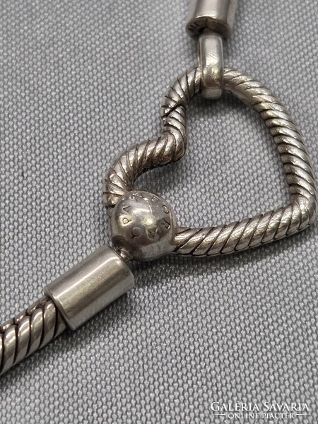 Pandora szív kapcsos ezüst karkötő 13,67g