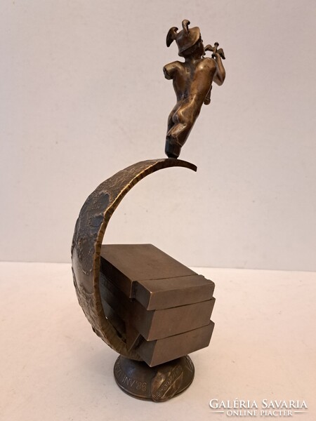 Merkúr bronz szobor Hungexpo vásárdíj, 84. őszi BNV 1986 Csíkszentmihályi Róbert (1940-2021)