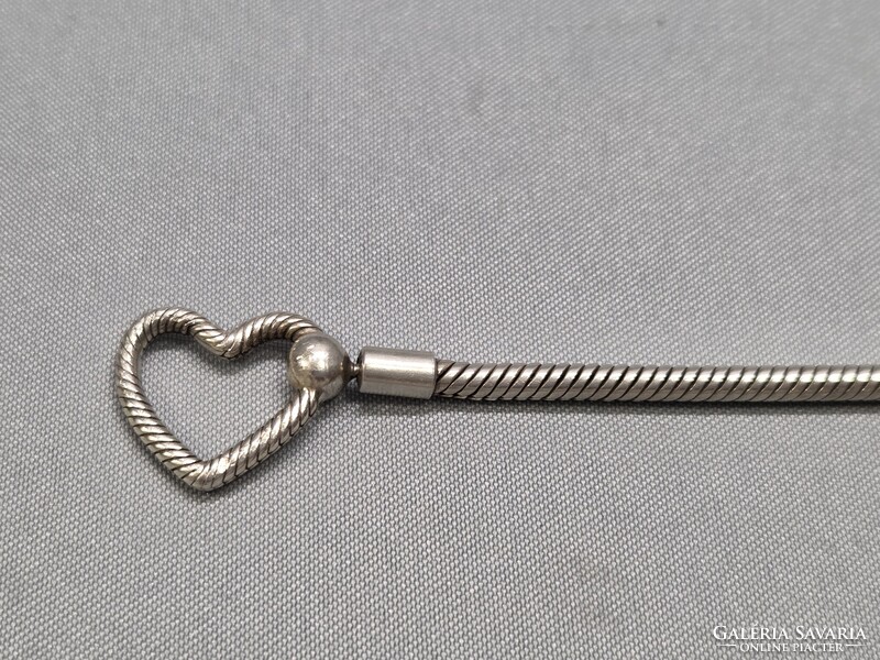Pandora szív kapcsos ezüst karkötő 13,67g