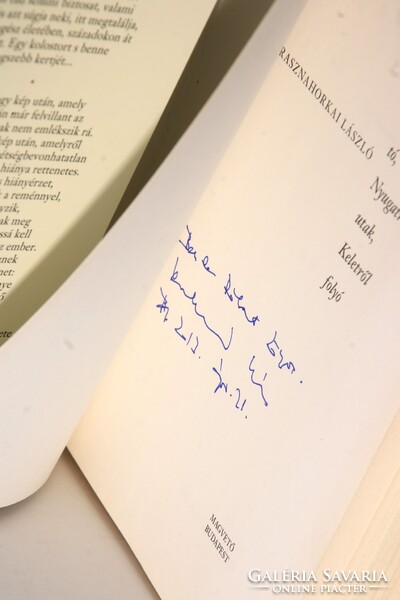 Dedikált Krasznahorkai László  - Északról hegy, délről tó Első kiadás a Nobel-díjas író regénye !!