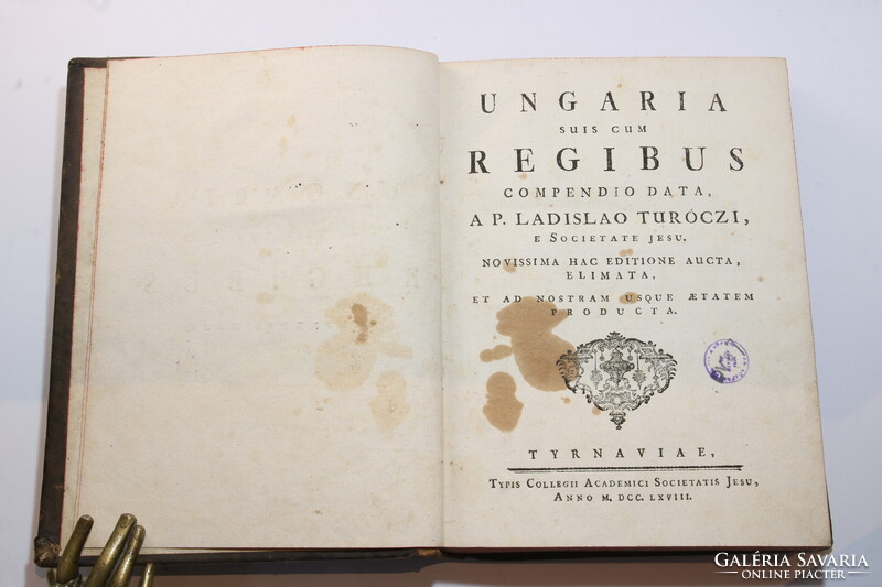 1768 - Túróczi László - Ungaria - Magyarország ismertetése Gyönyörű bőrkötésben !!