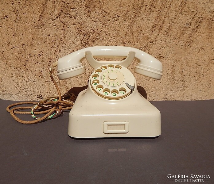 Old, antique rotary telephone (white)